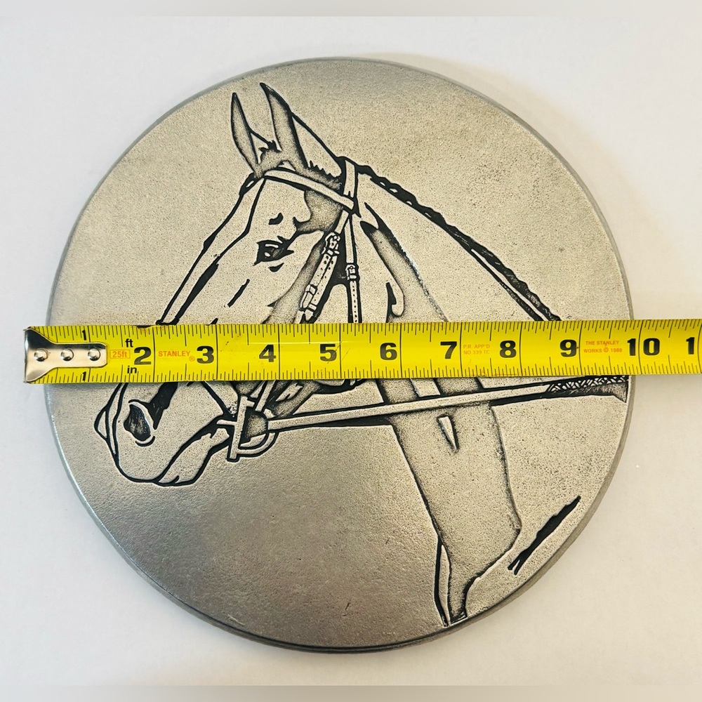 Horse Head Trivet/Hot Plate/PEWTAREX – York, PA – Equestrian Pewter Vintage 70s - Picture 8 of 8